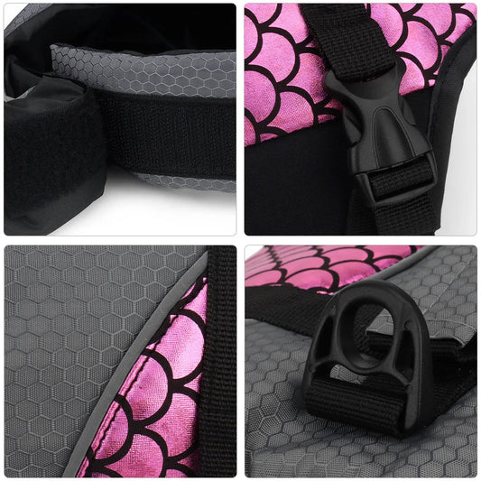 Make Waves with the Pet Football Pattern Fish Tail Life Jacket