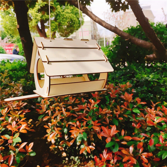 Discover the Joy of Birdwatching with Our DIY Hanging Wooden Bird Feeder