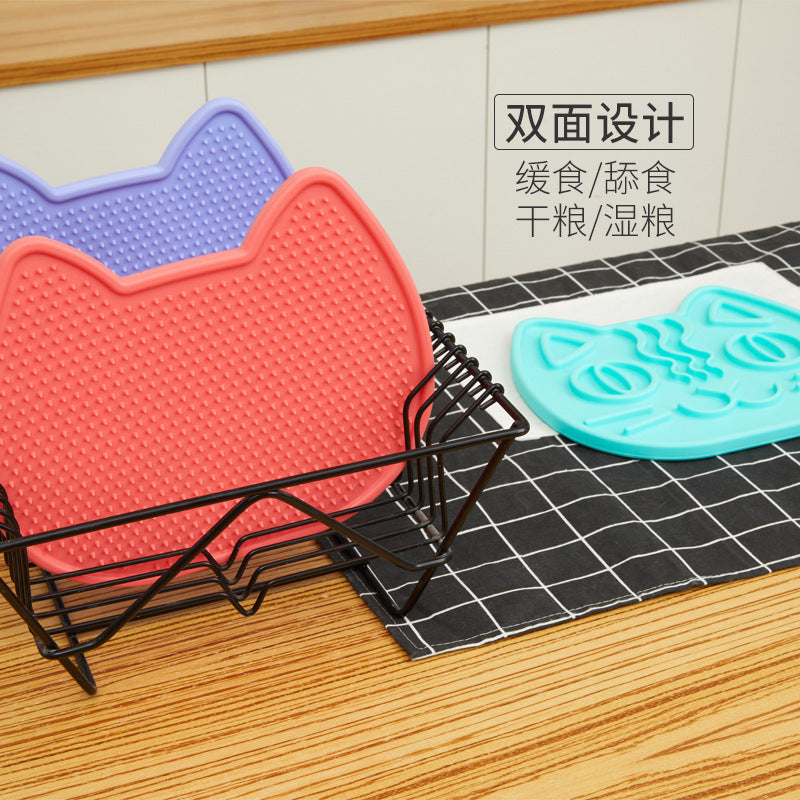 Tongue licking cats double-sided slow food bowl