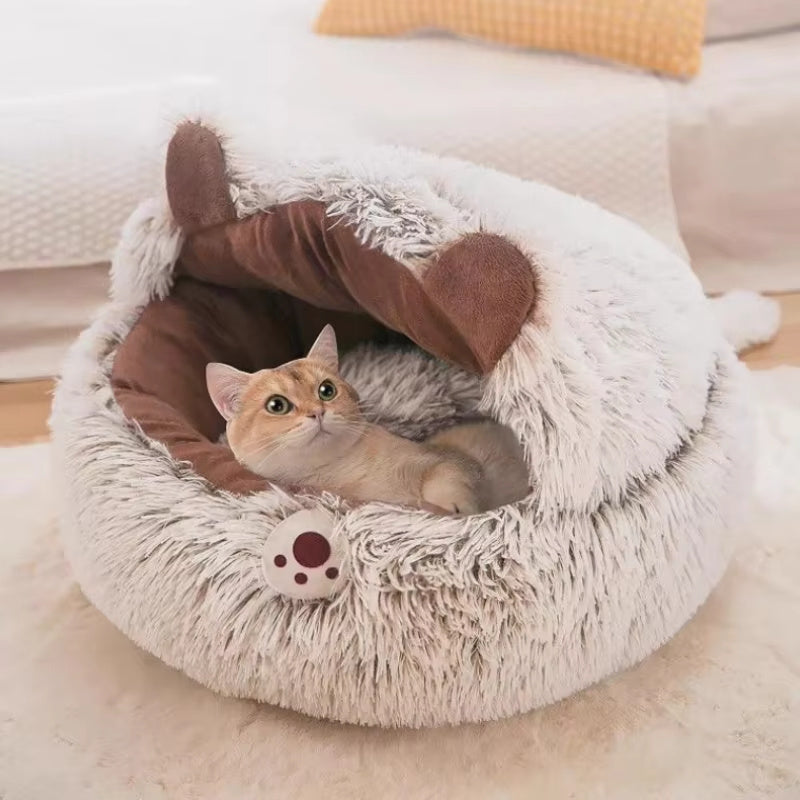 Winter Long Plush Pet Cat Bed