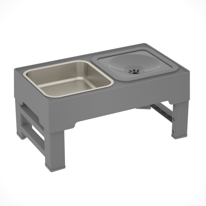 Dog Double Bowls Stainless Stand Adjustable