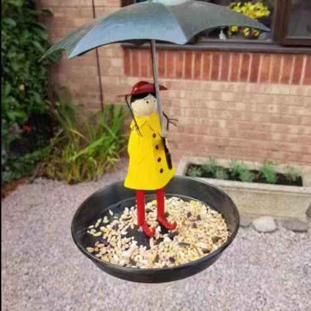 Umbrella Little Girl Bird Feeder