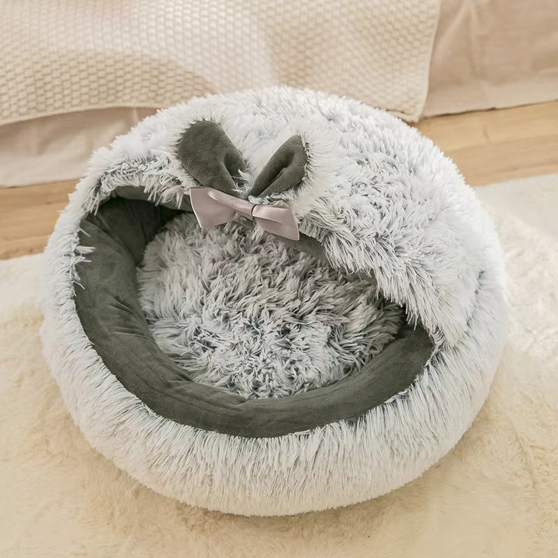 Winter Long Plush Pet Cat Bed