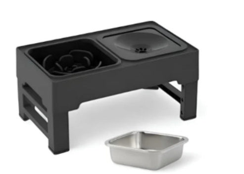 Dog Double Bowls Stainless Stand Adjustable