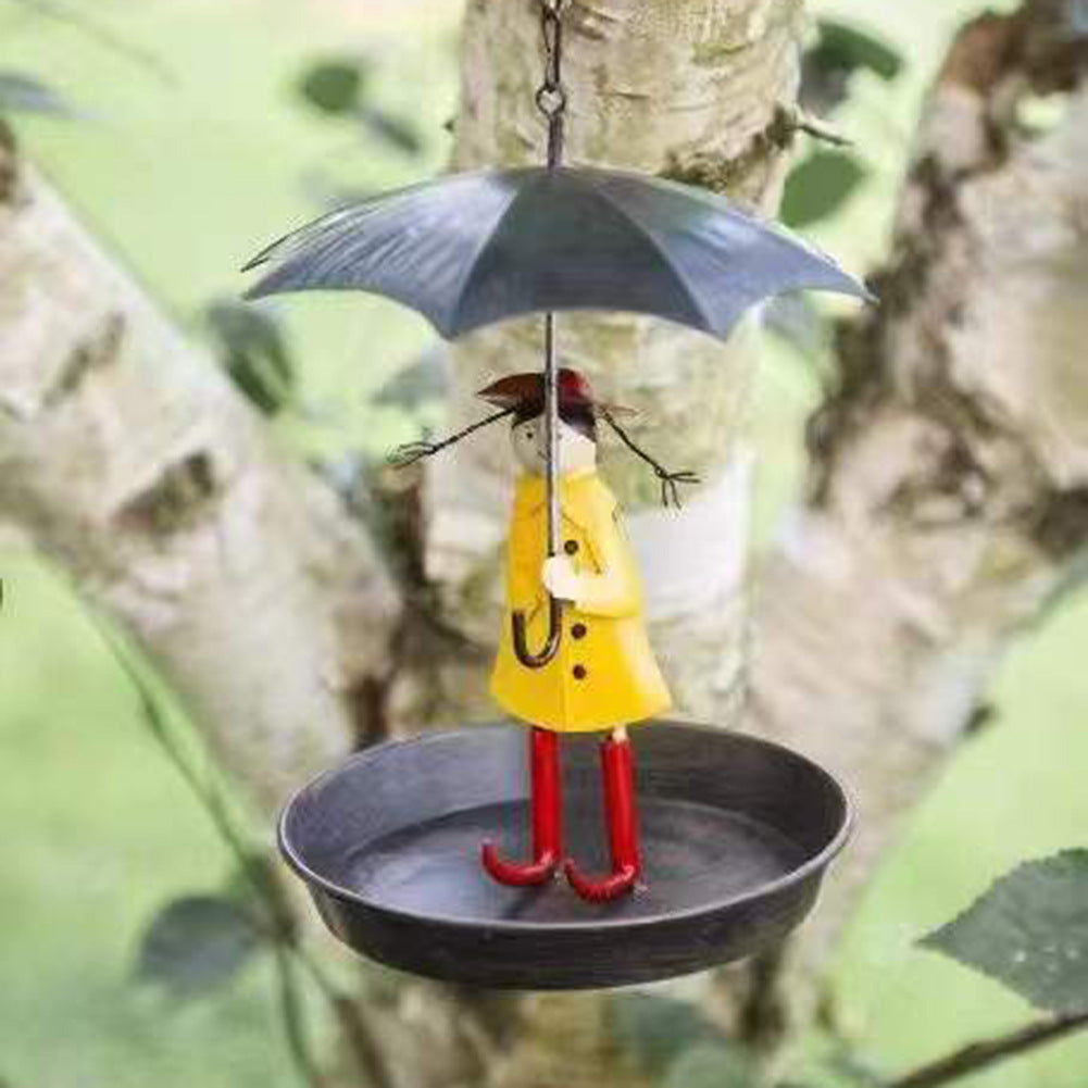 Umbrella Little Girl Bird Feeder